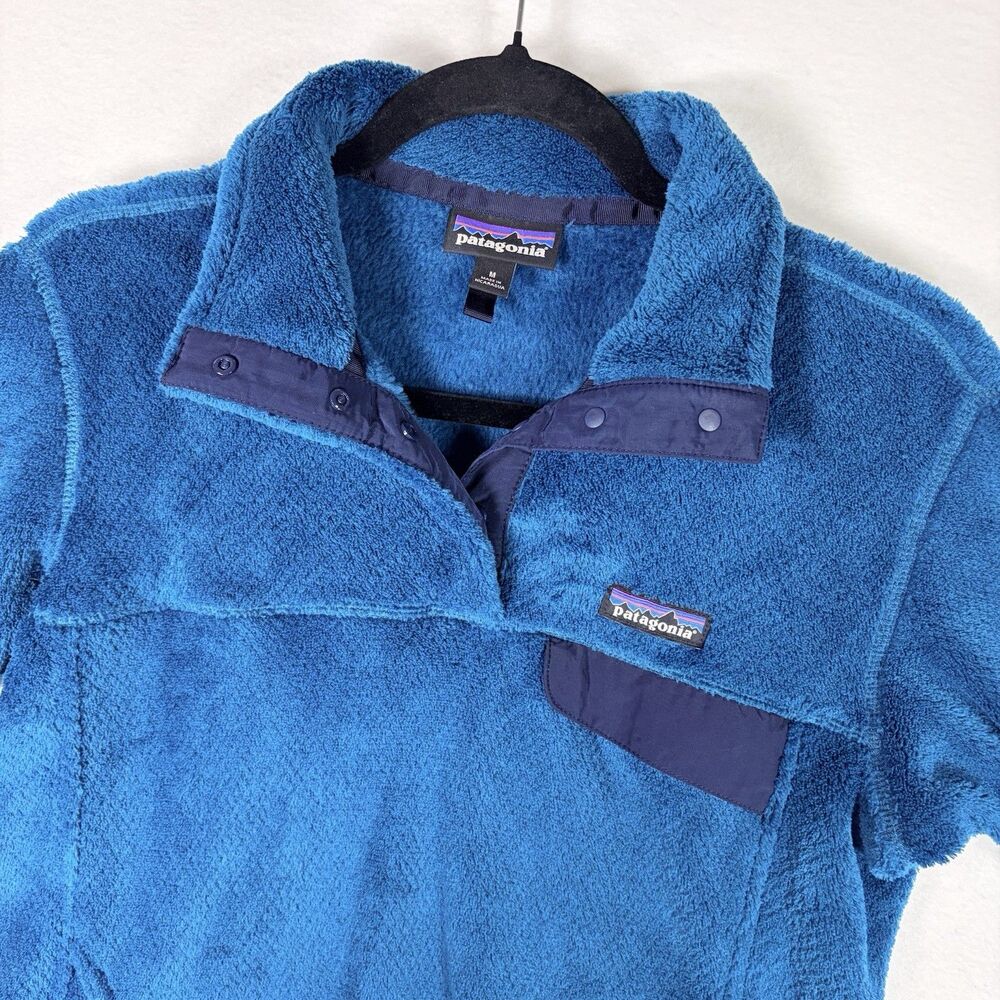 Patagonia Re-Tool Snap-T Fleece Pullover Womens Medium Blue Polartec Jacket M
